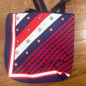 Vintage 1970s Red White Blue Democratic Elephant Tote Bag